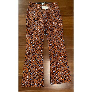 Maeve Anthropologie XS Capri Boot Pull On Pants Animal‎ Print Stretch NWT